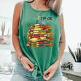 Reading Books Librarian Reader Nerd I'm Ok Teacher School Comfort Colors Tank Top Violet