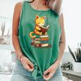 Reading Cat Books Cute Comfort Colors Tank Top Violet
