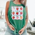Reading Is My Jam Preppy Stawberry Bookworm Book Lover Nerd Comfort Colors Tank Top Violet