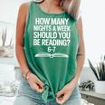 Reading Meme 6 To 7 Nights a Week Book Appreciation Comfort Colors Tank Top Violet