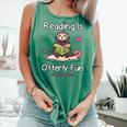 Reading Is Otterly Fun Sea Otter Book Loving Librarian Comfort Colors Tank Top Violet