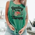 Reading Is My Therapy Book Lover Bookworm Comfort Colors Tank Top Violet Reading Is My Therapy Book Lover Bookworm Comfort Colors Tank Top Violet