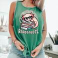 Readsalotl Axolotl Reading Books Glasses Bookworm Pun Fun Comfort Colors Tank Top Violet