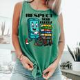 Respect Elders Cellphone Pushing Books In a Wheelchair Comfort Colors Tank Top Violet