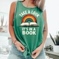 Retro Rainbow Take A Look It's In A Book Reading Comfort Colors Tank Top Violet Retro Rainbow Take A Look It's In A Book Reading Comfort Colors Tank Top Violet