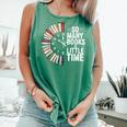 Retro So Many Books Little Time Book Clock Reading Comfort Colors Tank Top Violet