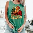 He Sees What You’Ve Been Reading Santa Book Lover Christmas Comfort Colors Tank Top Violet