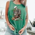 Skeleton Reading Book Halloween Bookworm Bibliophile Reader Comfort Colors Tank Top Violet