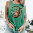 Sloth Reading a Book Lazy Sloth Bookworm Comfort Colors Tank Top Violet