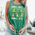 Sorry Can't Books Bye Dinosaur Librarian Bookworm Teacher Comfort Colors Tank Top Violet