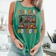 Spooky Halloween Bookshelf Bookcase Read More Books Comfort Colors Tank Top Violet