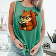 Squirrel Reading Book Lover Comfort Colors Tank Top Violet