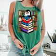 Teacher Librarian Kawaii Penguin Book Lover Penguin Comfort Colors Tank Top Violet