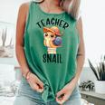 Teacher Snail With Glasses On Books Cute Pre-K Kindergarten Comfort Colors Tank Top Violet
