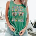 Teacher Summer Break Most Likely To Read Books All Summer Comfort Colors Tank Top Violet
