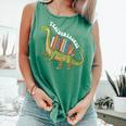 Teachersaurus Dinosaur Teachers Dino Reading Book Librarian Comfort Colors Tank Top Violet