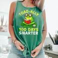 Toad-Ally 100 Days Smarter Frog Reading Book 100 School Day Comfort Colors Tank Top Violet