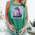 Trex Reading Book Dinosaur Comfort Colors Tank Top Violet