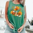 Turkey Reading Books Fall Thanksgiving Teacher Librarian Comfort Colors Tank Top Violet