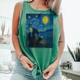 Van Gogh Starry Night Fantasy Reader Dragon Reading Book Comfort Colors Tank Top Violet