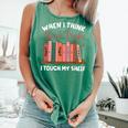 When I Think About Books I Touch My Shelf Bookworm Lovers Comfort Colors Tank Top Violet