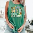 Wild About Reading Animals And Book Lovers Comfort Colors Tank Top Violet Wild About Reading Animals And Book Lovers Comfort Colors Tank Top Violet