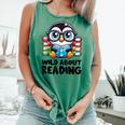 Wild About Reading Book Lover Penguin Comfort Colors Tank Top Violet
