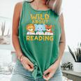 Wild About Reading Cute Animal Book Lover Kids Comfort Colors Tank Top Violet Wild About Reading Cute Animal Book Lover Kids Comfort Colors Tank Top Violet