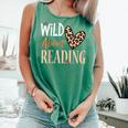 Wild About Reading Teacher Books Reader Lovers Leopard Zebra Comfort Colors Tank Top Violet