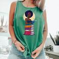 Woman And Books Stack Afro Girl Reading Lover Comfort Colors Tank Top Violet Woman And Books Stack Afro Girl Reading Lover Comfort Colors Tank Top Violet