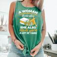 Woman Survives On Books Yarn Knitting Crochet Premium Tri-Blend Comfort Colors Tank Top Violet