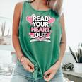 Women Read Your Heart Out Valentine's Day Teacher Book Comfort Colors Tank Top Violet