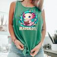 Women's Readsolotl Kawaii Axolotl Reading Book Lover Comfort Colors Tank Top Violet