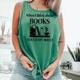 Women's When I Think About Books I Touch My Shelf Book Lover Bookish Comfort Colors Tank Top Violet Women's When I Think About Books I Touch My Shelf Book Lover Bookish Comfort Colors Tank Top Violet