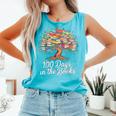 100th Day Of School Books Tree Reading Comfort Colors Tank Top Light Green
