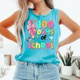 100th Day Of School Teacher Books 100 Days Of School Women Comfort Colors Tank Top Light Green