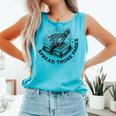 2 SIDES I Look Better Bent Over A Book Saying Quote Comfort Colors Tank Top Light Green