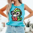 Adorable Book Lover Iguana With Reading Glasses Cute Comfort Colors Tank Top Light Green Adorable Book Lover Iguana With Reading Glasses Cute Comfort Colors Tank Top Light Green