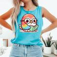 Adorable Book Lover Parrot With Reading Glasses Cute Comfort Colors Tank Top Light Green