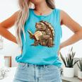 Alligator Snapping Turtle Reading A Book Comfort Colors Tank Top Light Green