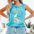 Anti-Social Book-Club Cat Graphic Comfort Colors Tank Top Light Green