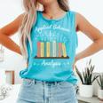 Applied Behavior Analysis Book Wildflower ABA RBT Therapist Comfort Colors Tank Top Light Green