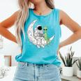 Astronaut Reading Book To Alien Moon Space Book Lover Men Comfort Colors Tank Top Light Green