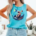 Astronaut Reading Book In Space Books Lover Bookworm Comfort Colors Tank Top Light Green