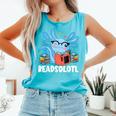 Axolotl Read Book Kawaii Reading Books For Men Women Comfort Colors Tank Top Light Green