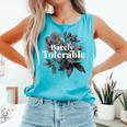 Barely Tolerable Shirt Floral Book Lover Quote Bookish Comfort Colors Tank Top Light Green