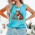 Bigfoot Reading a Cookbook Comfort Colors Tank Top Light Green