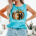 Boo-Kmarked Fall Pumpkin Books Halloween Teacher Teaching Comfort Colors Tank Top Light Green Boo-Kmarked Fall Pumpkin Books Halloween Teacher Teaching Comfort Colors Tank Top Light Green