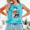 Boo Skeleton Skull Books Halloween Women School Teacher Kid Comfort Colors Tank Top Light Green