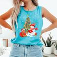 Book Christmas Tree Bookworm Gingerbread Man Snowman Reading Comfort Colors Tank Top Light Green